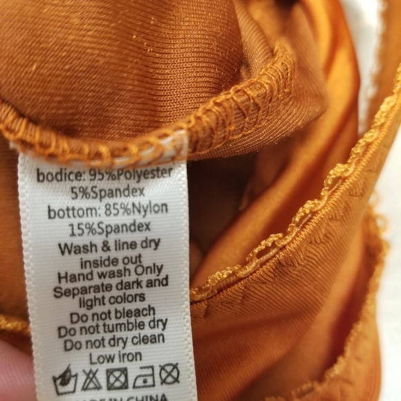 {S} Mia Joy Burnt Orange Velvet-y Bodysuit  Pumpkin Spice Fall Autumn - Picture 10 of 10